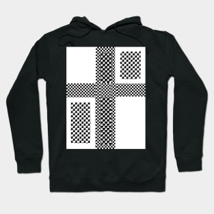 60's Vintage Black White Mod Pattern Hoodie